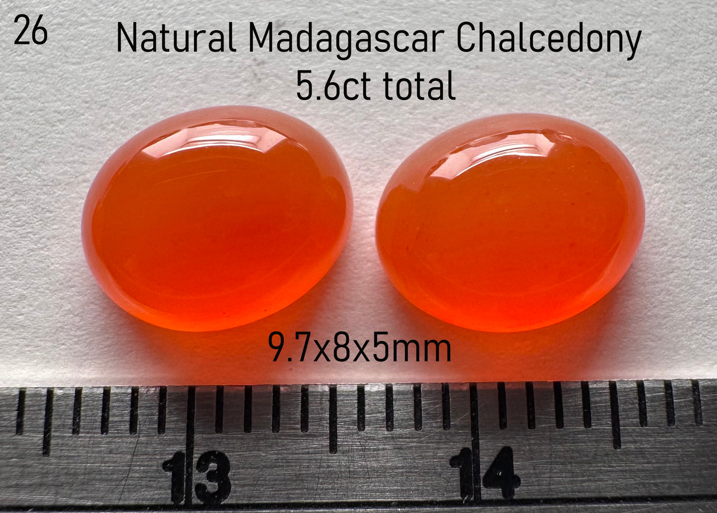 Chalcedony - Natural - Orange - Madagascar - 5.6ct