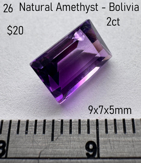 Amethyst - Natural - Bolivia - 2ct total
