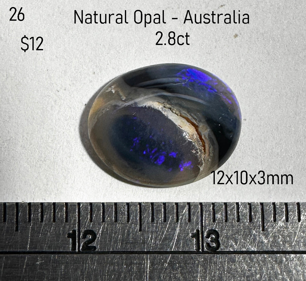 Opal - Natural - Australia - Lightning Ridge - 2.8ct