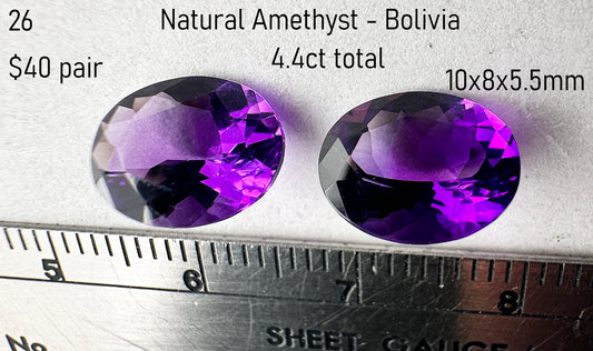 Amethyst - Natural - Bolivia - 4.4ct total