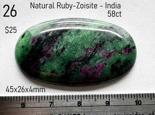Ruby-Zoisite - Natural - India - 58ct