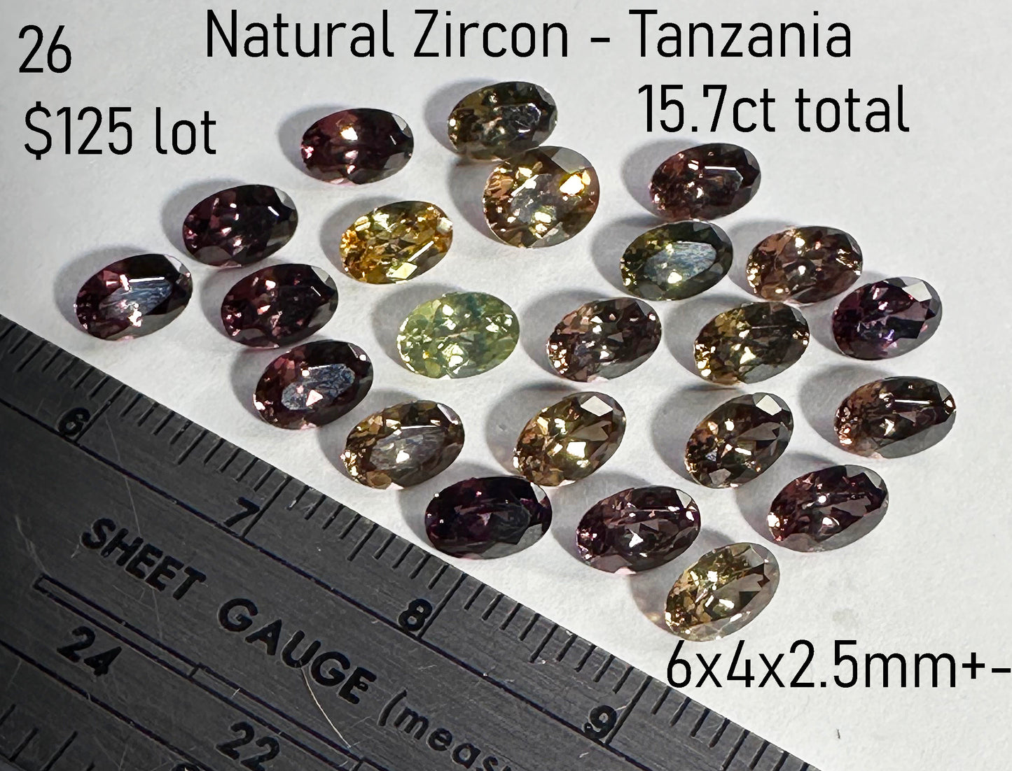Zircon - Natural - Tanzania - 15.7ct total