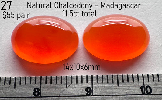 Chalcedony - Natural - Madagascar - Orange - 11.5ct total