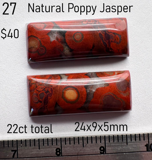 Poppy Jasper - Natural - Montana - 22ct total