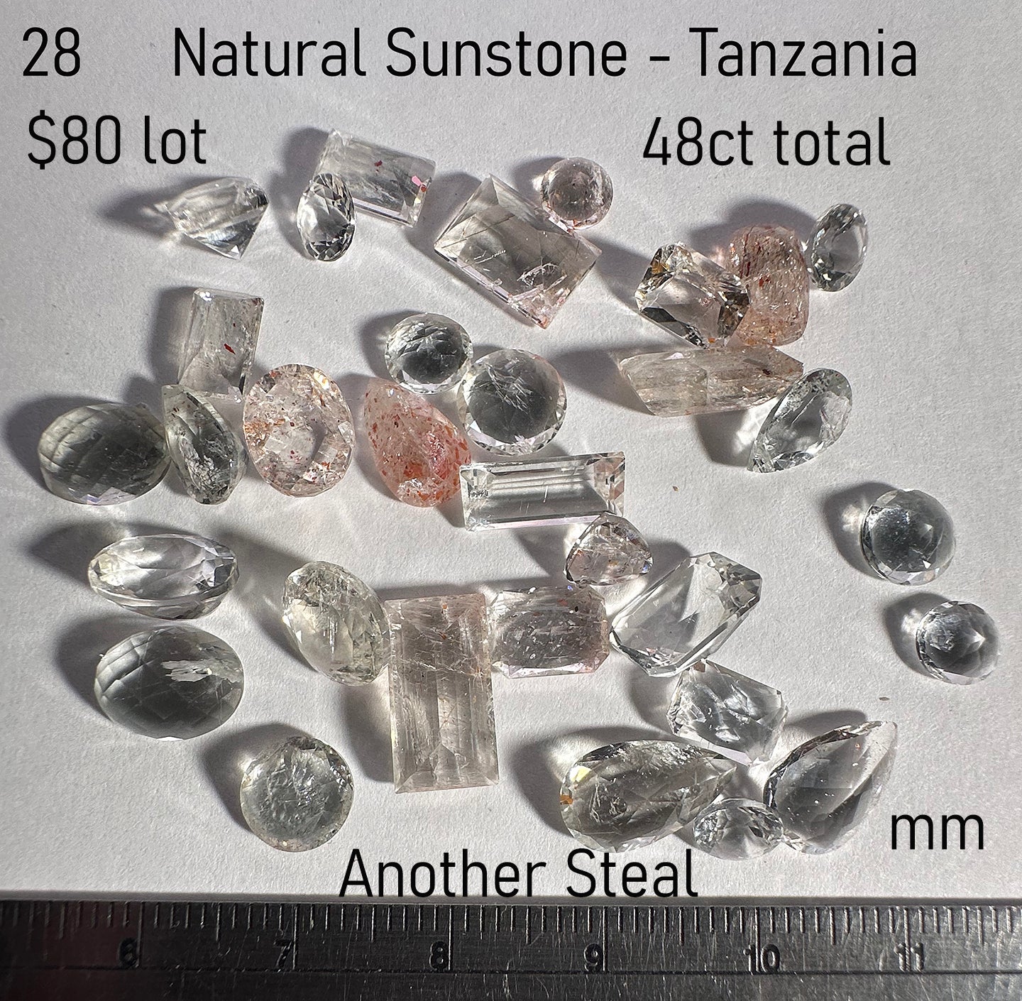 Sunstone - Natural - Tanzania - 48ct total