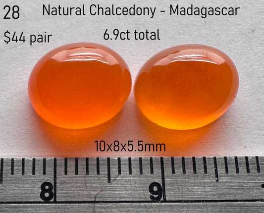 Chalcedony - Natural - Madagascar - Orange - 6.9ct total