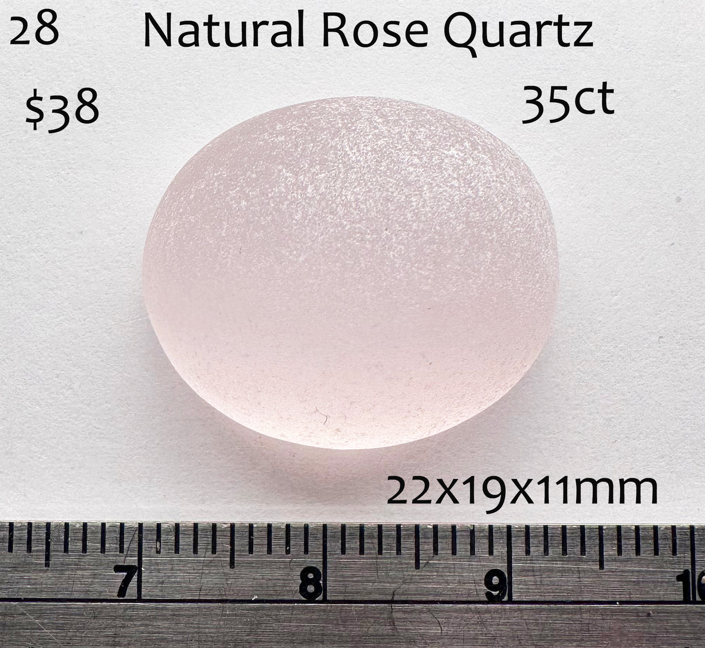 Rose Quartz - Natural - Bolivia - Frosted - 35ct
