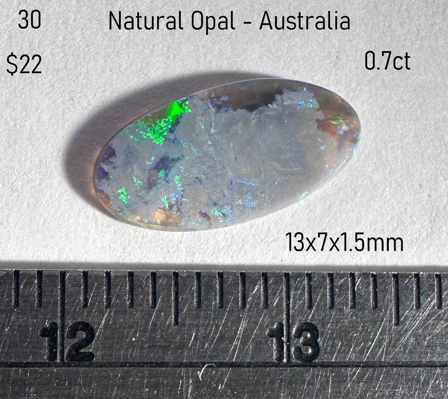 Opal - Natural - Lightning Ridge - Australia - 0.7ct