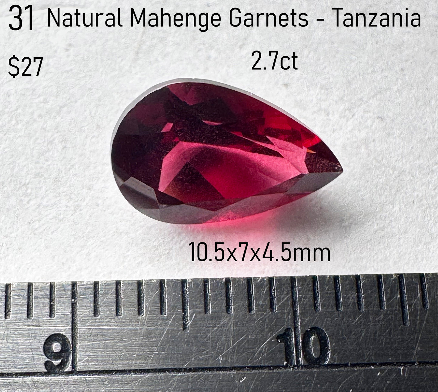 Garnet - Natural - Mahenge - Tanzania - 2.7ct total