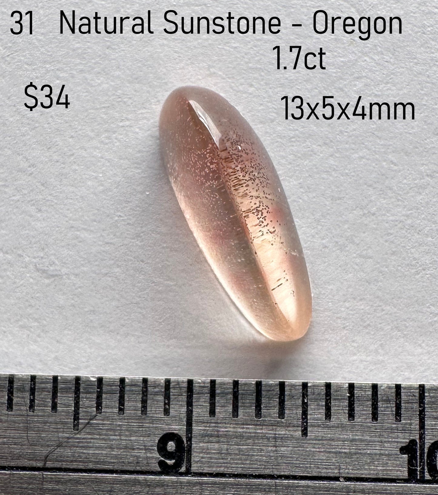 Sunstone - Natural - Oregon - 1.7ct