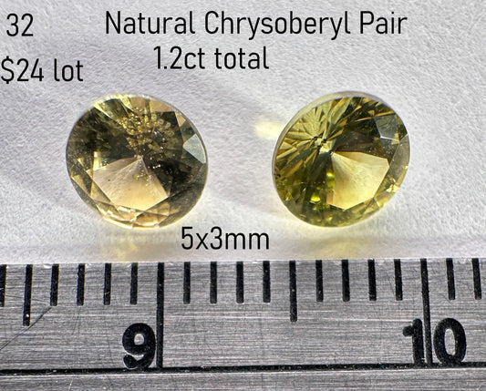 Chrysoberyl - Tanzania- Natural - 1.21ct total