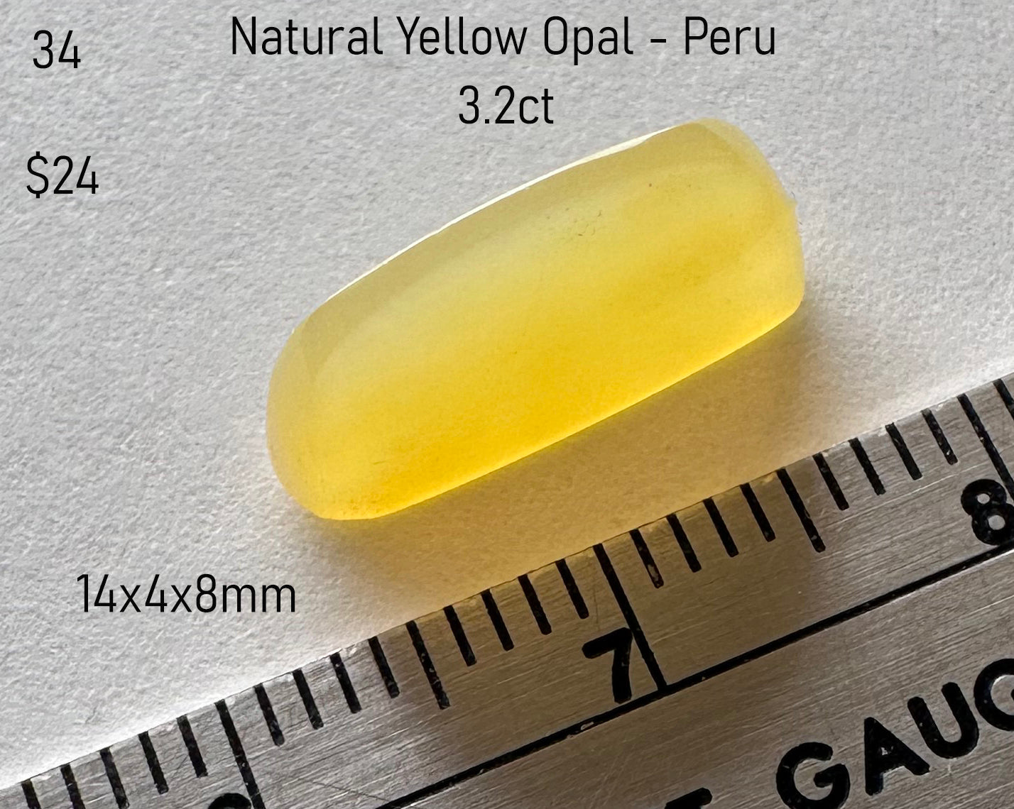 Opal - Natural - Peru - Yellow - 8ct