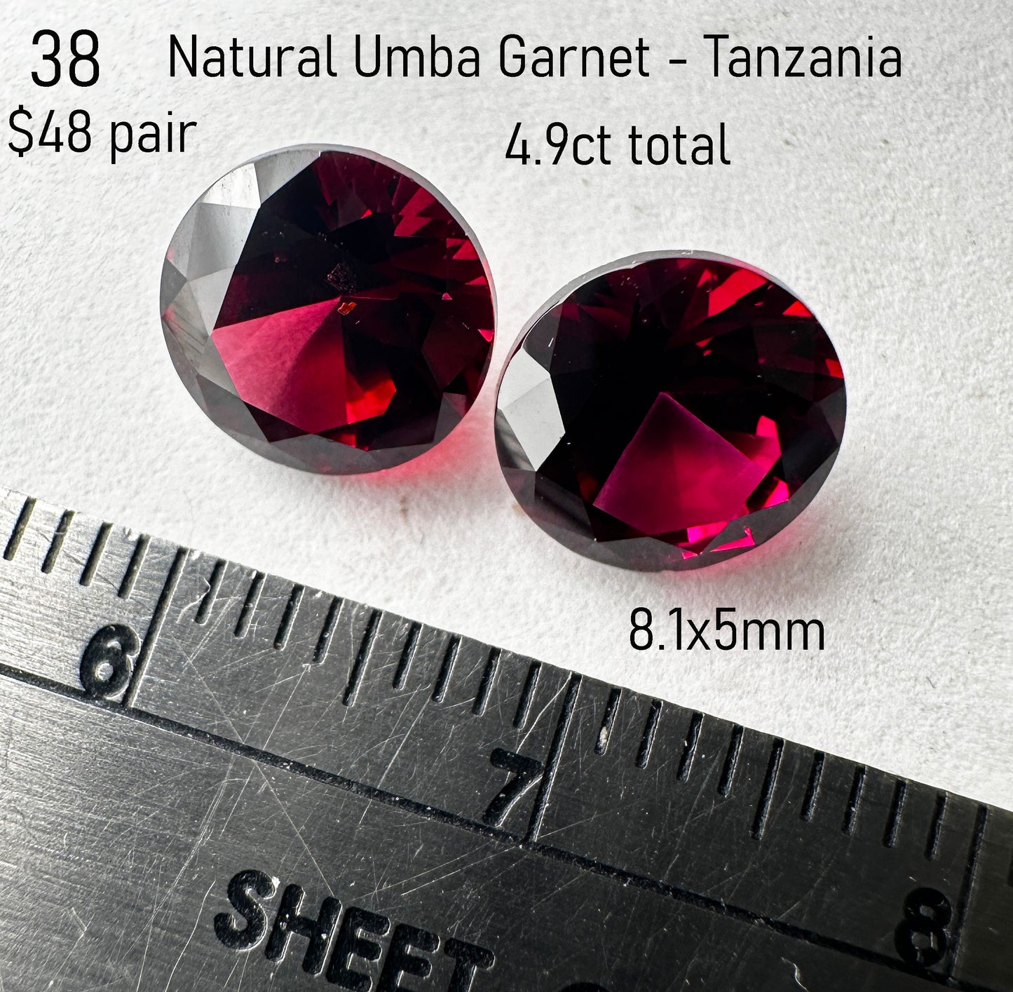 Garnet - Natural - Umba Tanzania - 4.9ct total
