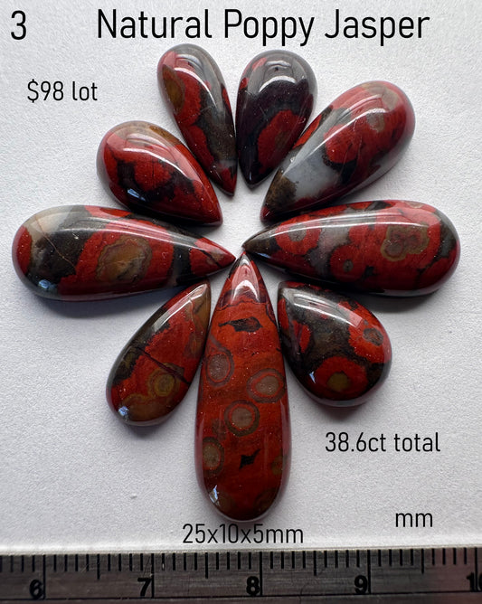 Poppy Jasper - Natural - USA - 38ct total