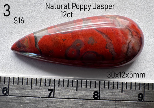 Poppy Jasper - Natural - Montana - 12ct