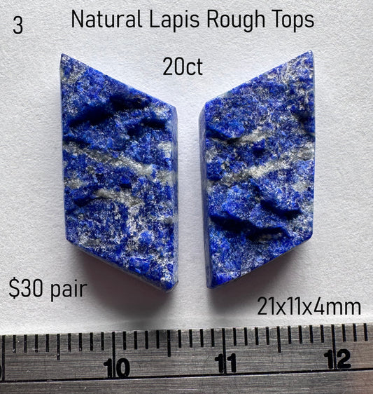Lapis - Natural - Afghanistan - rough top pair - 20ct