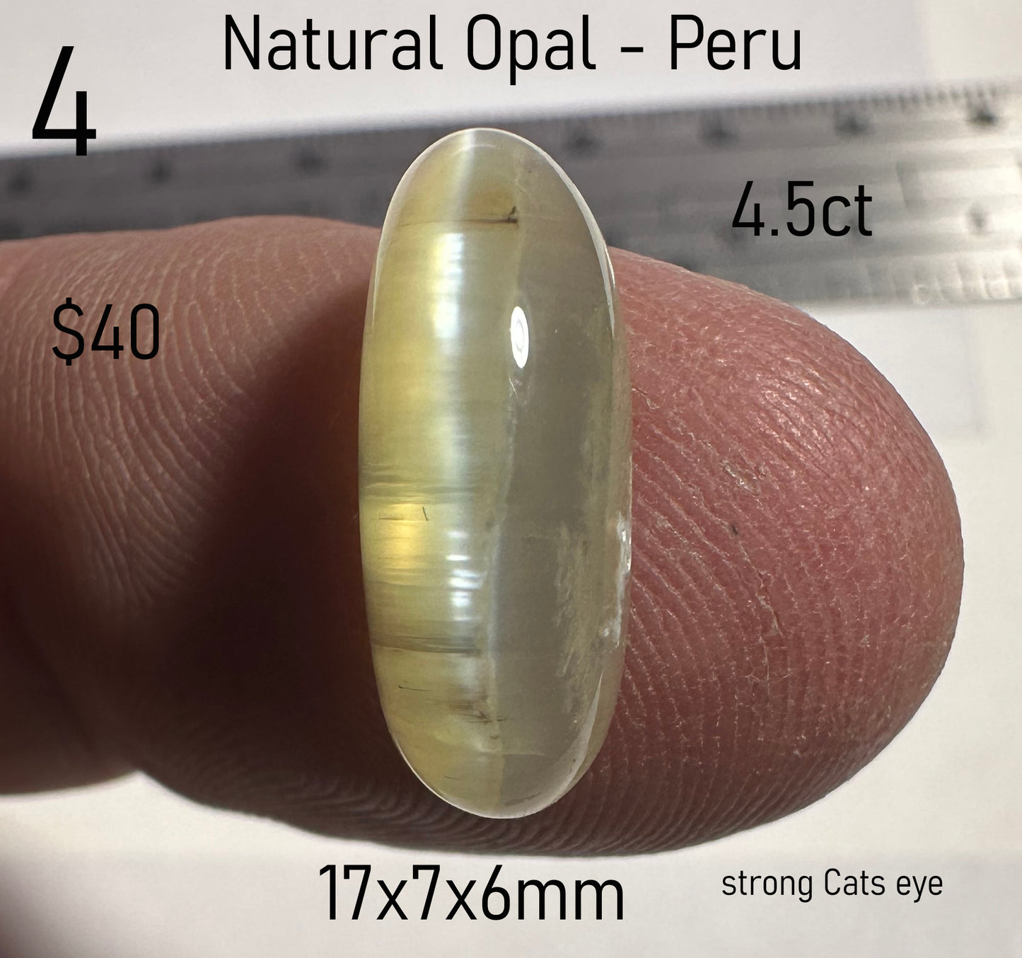 Opal - Natural - Peru - Yellow - 4.5ct