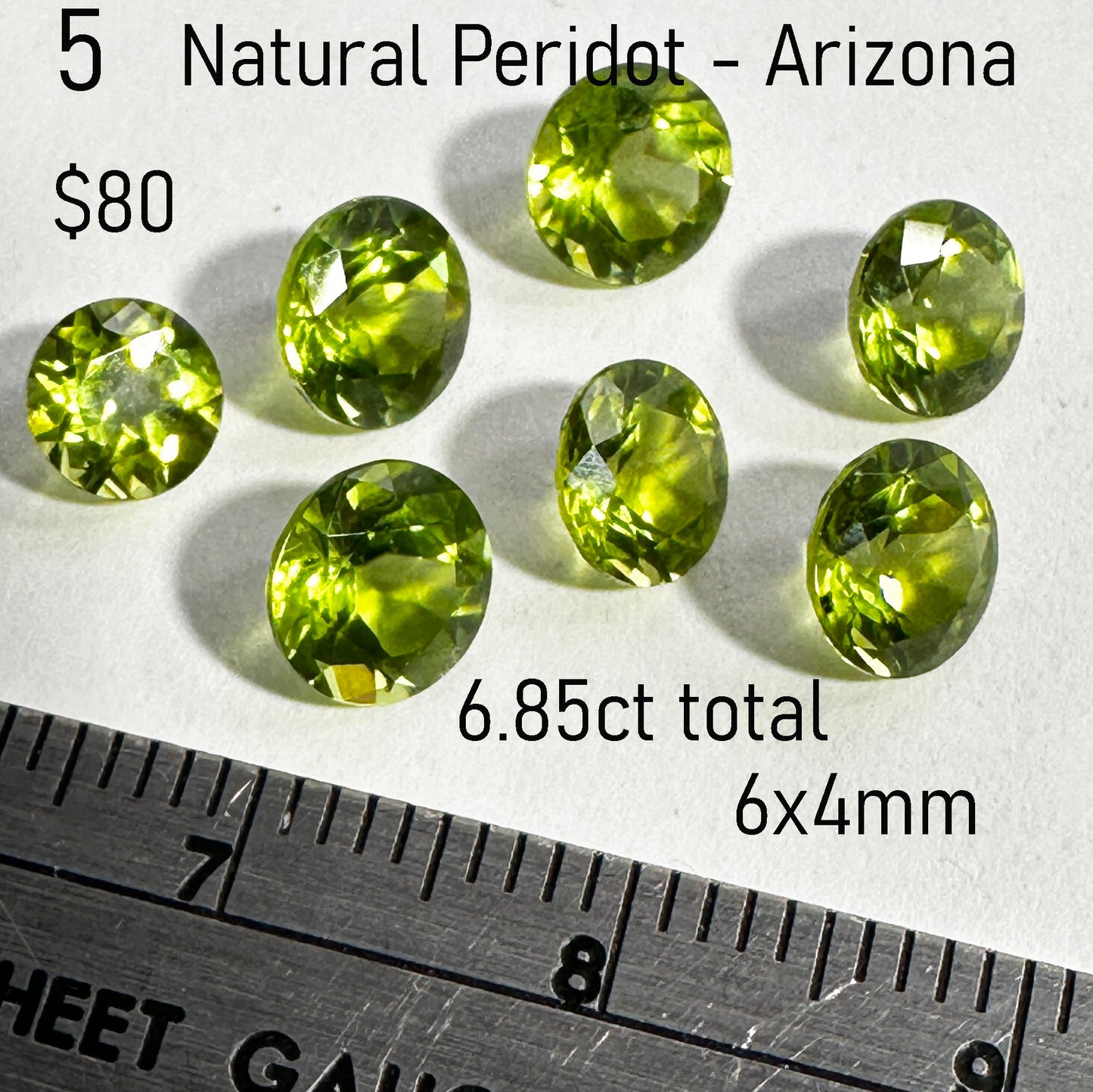 Peridot - Natural - Arizona - 6.85ct total