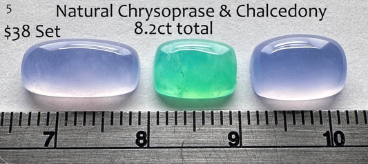 Chalcedony - Natural - Namibia - Chrysoprase - Natural - Australia - 8.5ct total