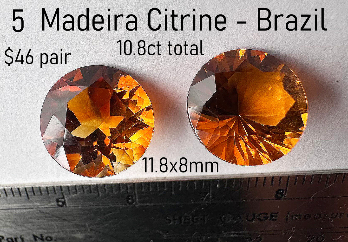 Citrine - Natural - Mexico - 10.8ct total