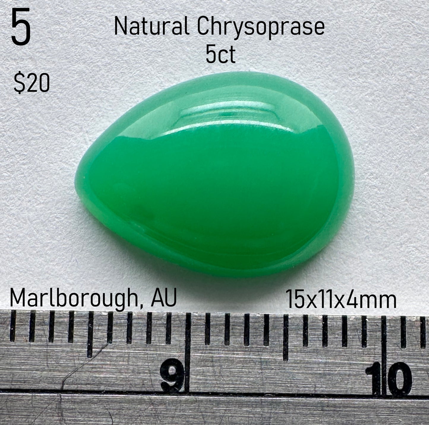 Chrysoprase - Natural - Australia - 5ct