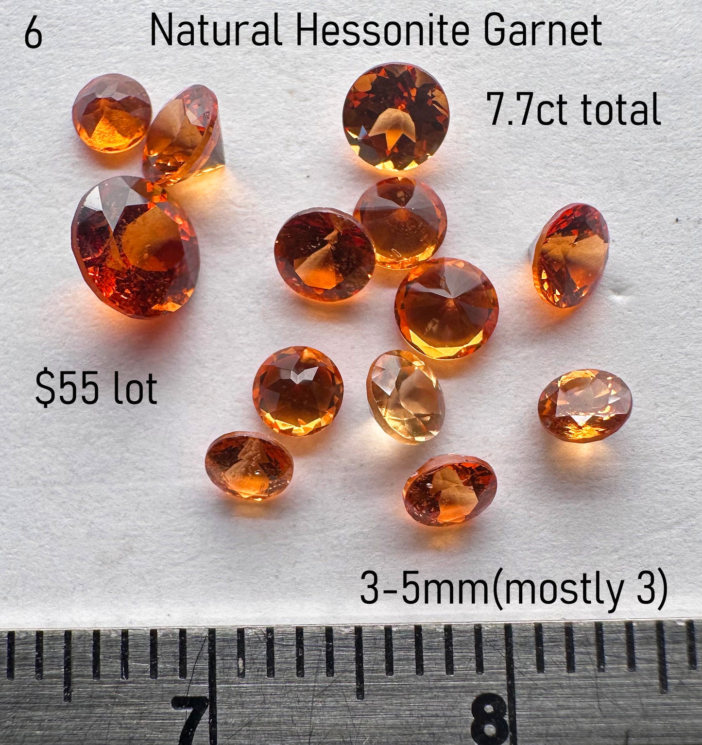 Garnet - Natural - Hessonite - Tanzania - 7.7ct total