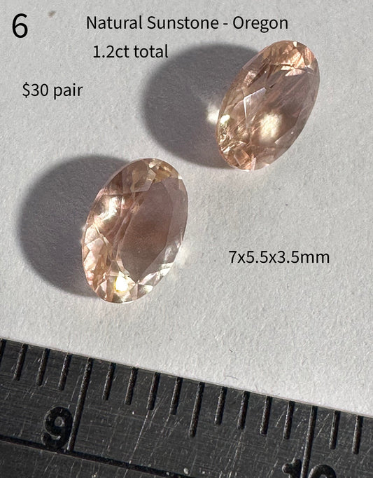 Sunstone - Natural - Oregon - 1.2ct total