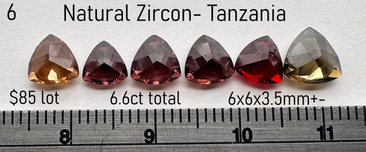 Zircon - Natural - Tanzania - 6.6ct total