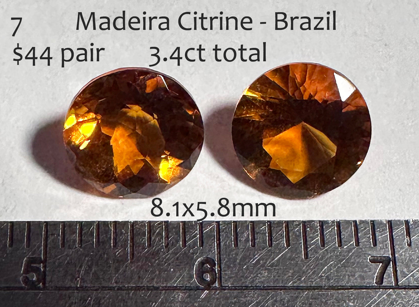 Citrine - Heated - Brazil - 3.4ct total