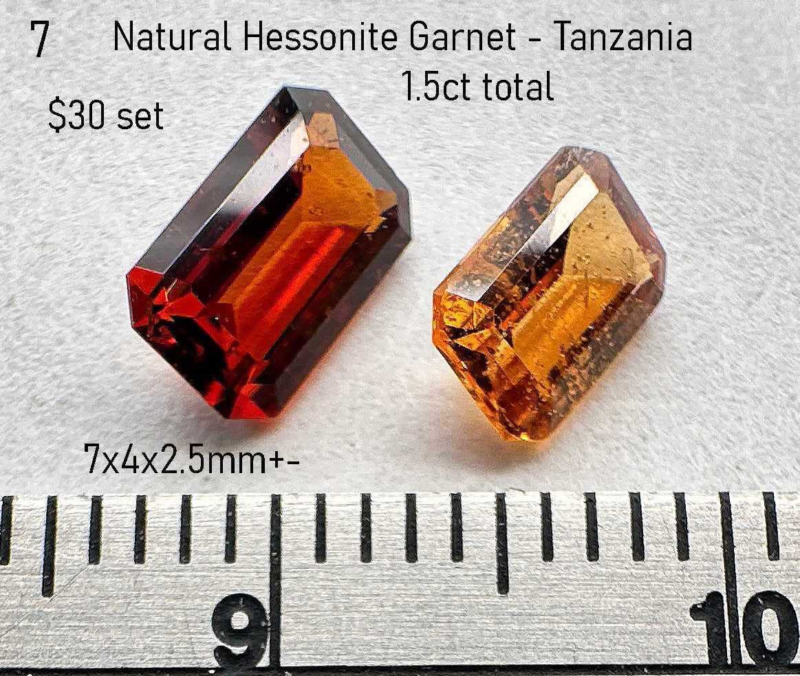 Garnet - Natural - Hessonite - Tanzania - 1.5ct total